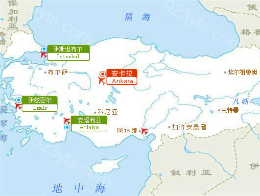 土耳其旅游地圖
